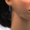 Rhodium Plated Leverback Earring, with Bermuda Blue Swarovski Crystals, Polished, Rhodium Finish, 02.179.0002.2