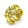 Oro Laminado Elegant Ring, Gold Filled Style Heart Design, Polished, Golden Finish, 01.341.0150