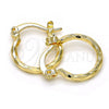 Oro Laminado Small Hoop, Gold Filled Style Diamond Cutting Finish, Golden Finish, 02.96.0079.15