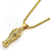 Oro Laminado Pendant Necklace, Gold Filled Style Polished, Golden Finish, 04.242.0069.30