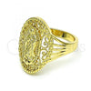 Oro Laminado Elegant Ring, Gold Filled Style Guadalupe Design, Polished, Golden Finish, 01.380.0032.08