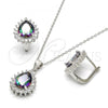 Sterling Silver Earring and Pendant Adult Set, Teardrop Design, with  and White Cubic Zirconia, Polished, Rhodium Finish, 10.186.0025