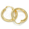 Oro Laminado Medium Hoop, Gold Filled Style Hollow Design, Diamond Cutting Finish, Golden Finish, 5.138.008.30