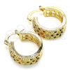 Oro Laminado Small Hoop, Gold Filled Style with Multicolor Cubic Zirconia, Polished, Golden Finish, 02.210.0288.3.20