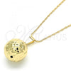 Oro Laminado Pendant Necklace, Gold Filled Style Ball Design, Polished, Golden Finish, 04.163.0005.20