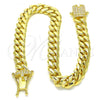 Oro Laminado Basic Bracelet, Gold Filled Style Bird Design, with White Cubic Zirconia, Polished, Golden Finish, 03.278.0003.09