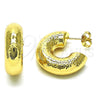 Oro Laminado Small Hoop, Gold Filled Style Hollow Design, Polished, Golden Finish, 02.163.0277.25