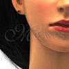 Stainless Steel Stud Earring, with Black Crystal, Polished, Golden Finish, 02.271.0017.2