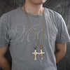 Stainless Steel Pendant Necklace, Crucifix Design, Polished, Two Tone, 04.116.0035.30