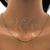 Oro Laminado Basic Necklace, Gold Filled Style Box Design, Polished, Golden Finish, 04.99.0009.18