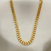 Oro Laminado Basic Necklace, Gold Filled Style Miami Cuban Design, Polished, Golden Finish, 04.213.0099.24