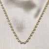 Oro Laminado Fancy Necklace, Gold Filled Style Puff Mariner Design, Polished, Golden Finish, 04.326.0006.18