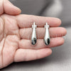 Rhodium Plated Stud Earring, Teardrop and Hollow Design, Polished, Rhodium Finish, 02.163.0357.1