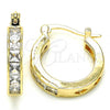 Oro Laminado Small Hoop, Gold Filled Style with White Cubic Zirconia, Polished, Golden Finish, 02.210.0294.20