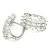 Sterling Silver Huggie Hoop, with Multicolor Cubic Zirconia, Polished, Rhodium Finish, 02.186.0178.15