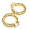 Oro Laminado Medium Hoop, Gold Filled Style Diamond Cutting Finish, Golden Finish, 02.170.0184.30