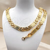 Stainless Steel Necklace and Bracelet, Polished, Golden Finish, 06.363.0032.2