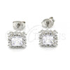 Sterling Silver Stud Earring, with White Cubic Zirconia, Polished,, 02.285.0065