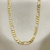 Oro Laminado Basic Necklace, Gold Filled Style Figaro Design, Polished, Golden Finish, 04.213.0141.30