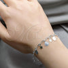 Sterling Silver Fancy Bracelet, Star and Paperclip Design, Polished, Silver Finish, 03.409.0119.08