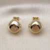 Oro Laminado Stud Earring, Gold Filled Style Hollow Design, Polished, Golden Finish, 02.428.0029