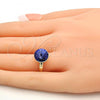 Oro Laminado Multi Stone Ring, Gold Filled Style with Tanzanite Swarovski Crystals, Polished, Golden Finish, 01.239.0001.8 (One size fits all)
