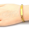 Oro Laminado ID Bracelet, Gold Filled Style Polished, Golden Finish, 03.334.0003.06