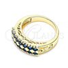 Oro Laminado Multi Stone Ring, Gold Filled Style with Sapphire Blue Cubic Zirconia, Polished, Golden Finish, 01.346.0023.4.09