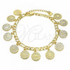Oro Laminado Charm Bracelet, Gold Filled Style Polished, Golden Finish, 03.351.0069.08