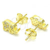 Sterling Silver Stud Earring, Elephant Design, with White Cubic Zirconia, Polished, Golden Finish, 02.336.0081.2