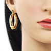 Oro Laminado Small Hoop, Gold Filled Style Hollow Design, Polished, Golden Finish, 02.163.0314.35