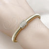 Oro Laminado Individual Bangle, Gold Filled Style with White Cubic Zirconia, Polished, Golden Finish, 07.60.0013