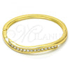 Oro Laminado Individual Bangle, Gold Filled Style with White Crystal, Polished, Golden Finish, 07.252.0057.04 (04 MM Thickness, Size 4 - 2.25 Diameter)
