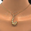 Oro Laminado Earring and Pendant Adult Set, Gold Filled Style Polished, Golden Finish, 10.163.0008