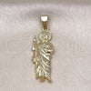 Oro Laminado Religious Pendant, Gold Filled Style San Judas Design, Polished, Golden Finish, 05.213.0043