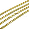 Oro Laminado Basic Necklace, Gold Filled Style Miami Cuban Design, Polished, Golden Finish, 04.213.0099.22