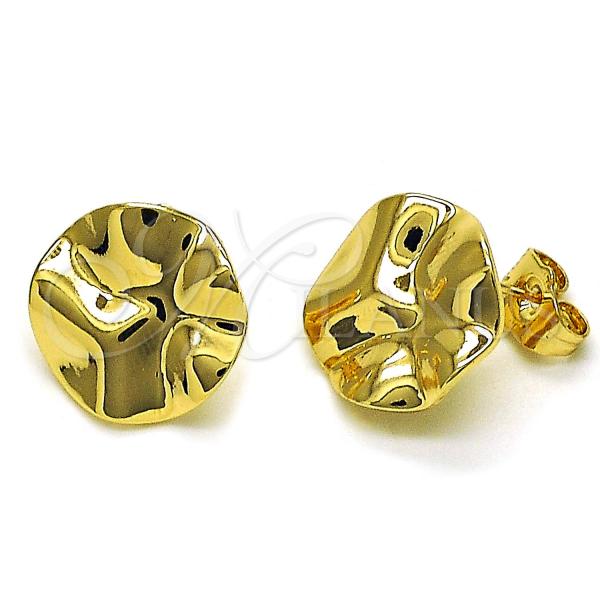 Oro Laminado Stud Earring, Gold Filled Style Polished, Golden Finish, 02.385.0017