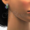 Rhodium Plated Stud Earring, Flower Design, with Crystal Swarovski Crystals and White Micro Pave, Polished, Rhodium Finish, 02.63.2580.1