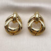 Oro Laminado Stud Earring, Gold Filled Style Hollow Design, Polished, Golden Finish, 02.282.0036
