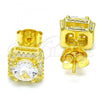 Sterling Silver Stud Earring, with White Cubic Zirconia, Polished, Golden Finish, 02.286.0021.2