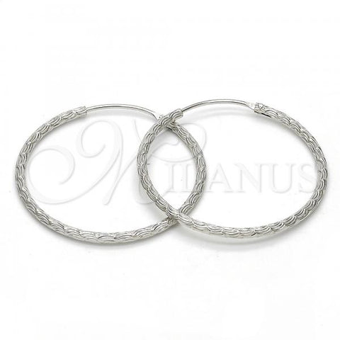 Sterling Silver Medium Hoop, Diamond Cutting Finish, Rhodium Finish, 02.285.0001.35