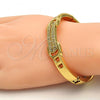 Gold Tone Individual Bangle, with White Crystal, Polished, Golden Finish, 07.252.0011.05.GT (13 MM Thickness, Size 5 - 2.50 Diameter)