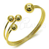 Oro Laminado Individual Bangle, Gold Filled Style Ball Design, Polished, Golden Finish, 07.163.0003