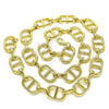Oro Laminado Basic Necklace, Gold Filled Style Puff Mariner Design, Polished, Golden Finish, 04.362.0042.18