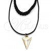 Oro Laminado Fancy Necklace, Gold Filled Style Choker Design, Polished, Golden Finish, 04.215.0016.12