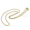 Stainless Steel Basic Necklace, Rolo Design, Polished, Golden Finish, 04.238.0015.18