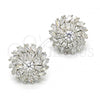 Sterling Silver Stud Earring, with White Cubic Zirconia, Polished, Rhodium Finish, 02.175.0120