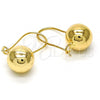 Oro Laminado Leverback Earring, Gold Filled Style Ball Design, Polished, Golden Finish, 02.168.0035
