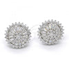 Sterling Silver Stud Earring, with White Cubic Zirconia, Polished, Rhodium Finish, 02.175.0125