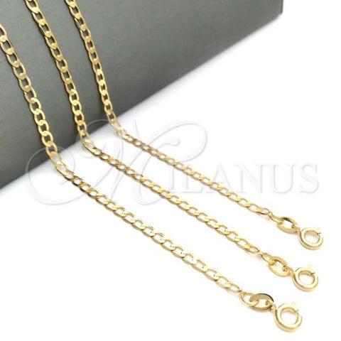 Oro Laminado Basic Necklace, Gold Filled Style Polished, Golden Finish, 04.58.0021.24